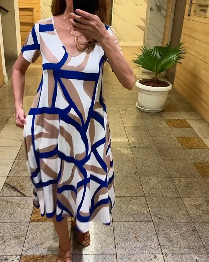 Delia - Elegantes Kleid mit geometrischem Muster