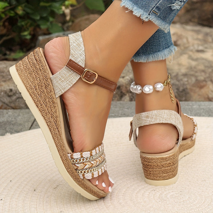 Amara™ Boho Woven Wedge Sandalen