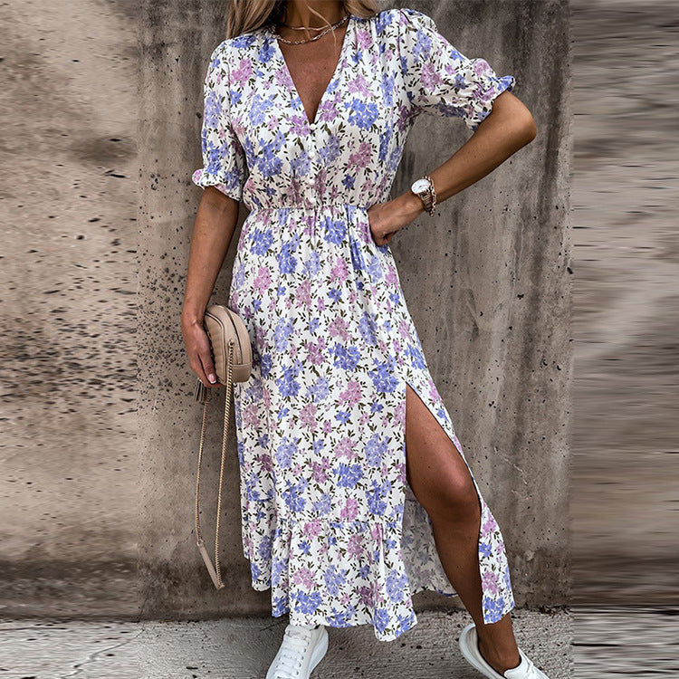 THILDA I ELEGANTES MIDIKLEID MIT SCHLITZ