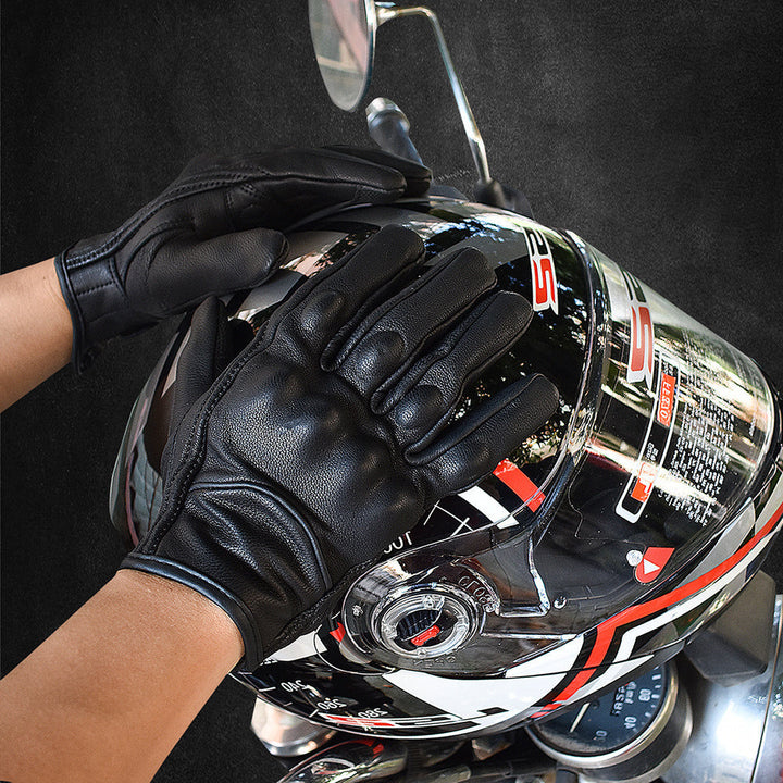 PU-Leder Motorradhandschuhe mit Touchscreen-Funktion