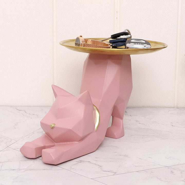 Geometrisches Katzen-Schlüsselablage