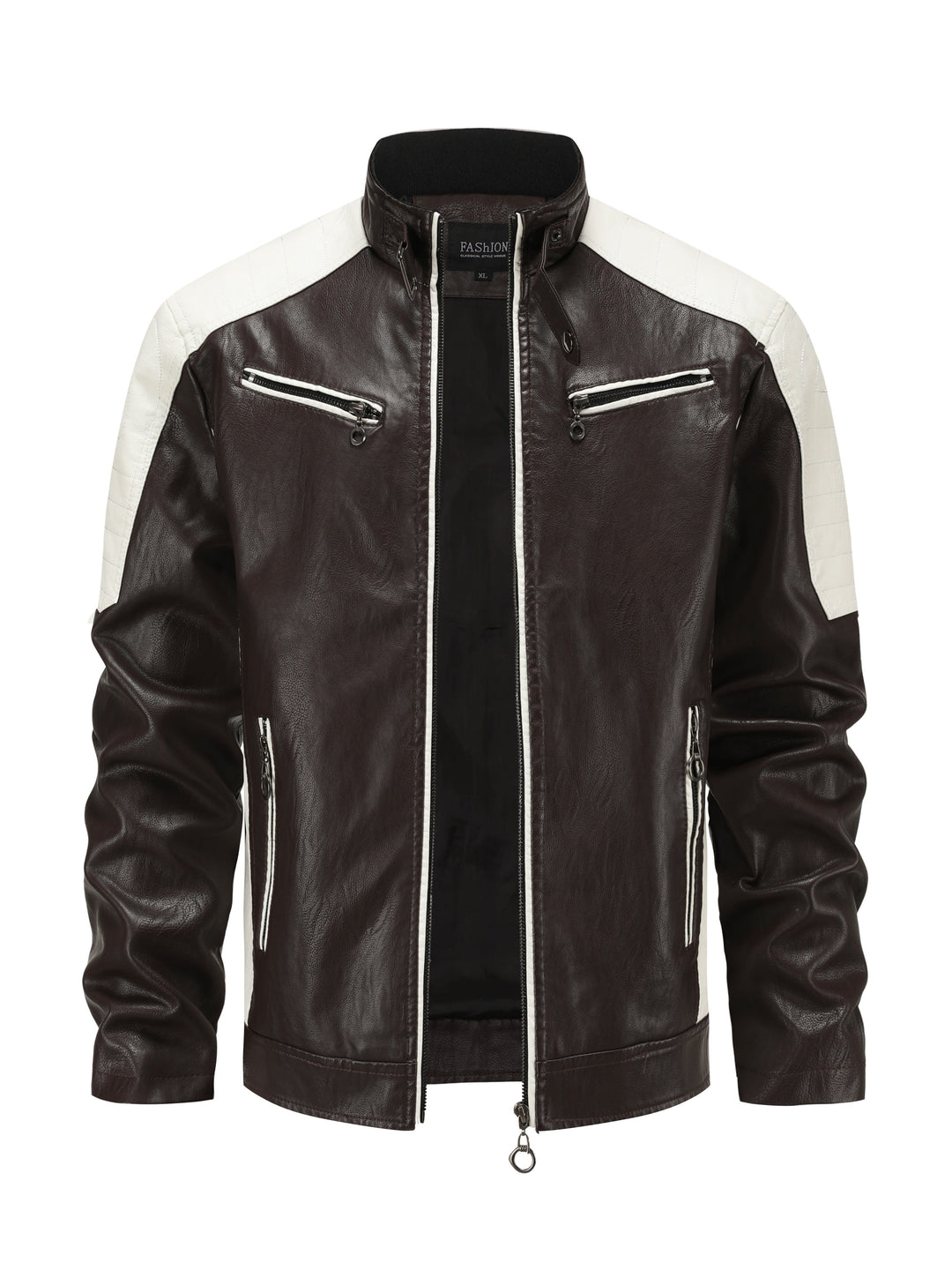 Herren Fashion Color Block Motorradjacke