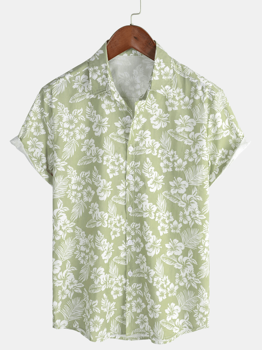 Chemise hawaïenne d'été à manches courtes pour homme avec motif floral