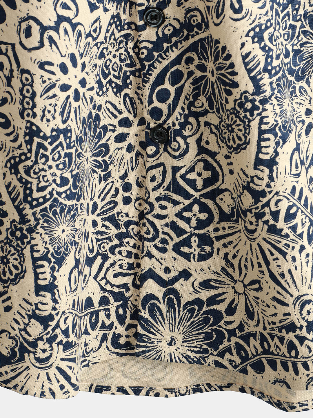 Herren Baumwolle Kurzarmhemd Paisley-Blumenmuster