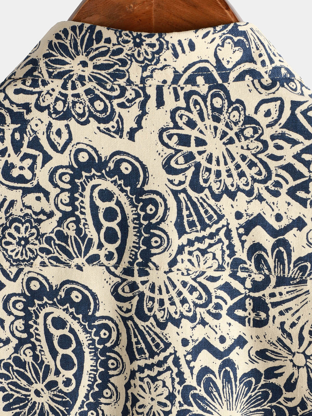 Herren Baumwolle Kurzarmhemd Paisley-Blumenmuster