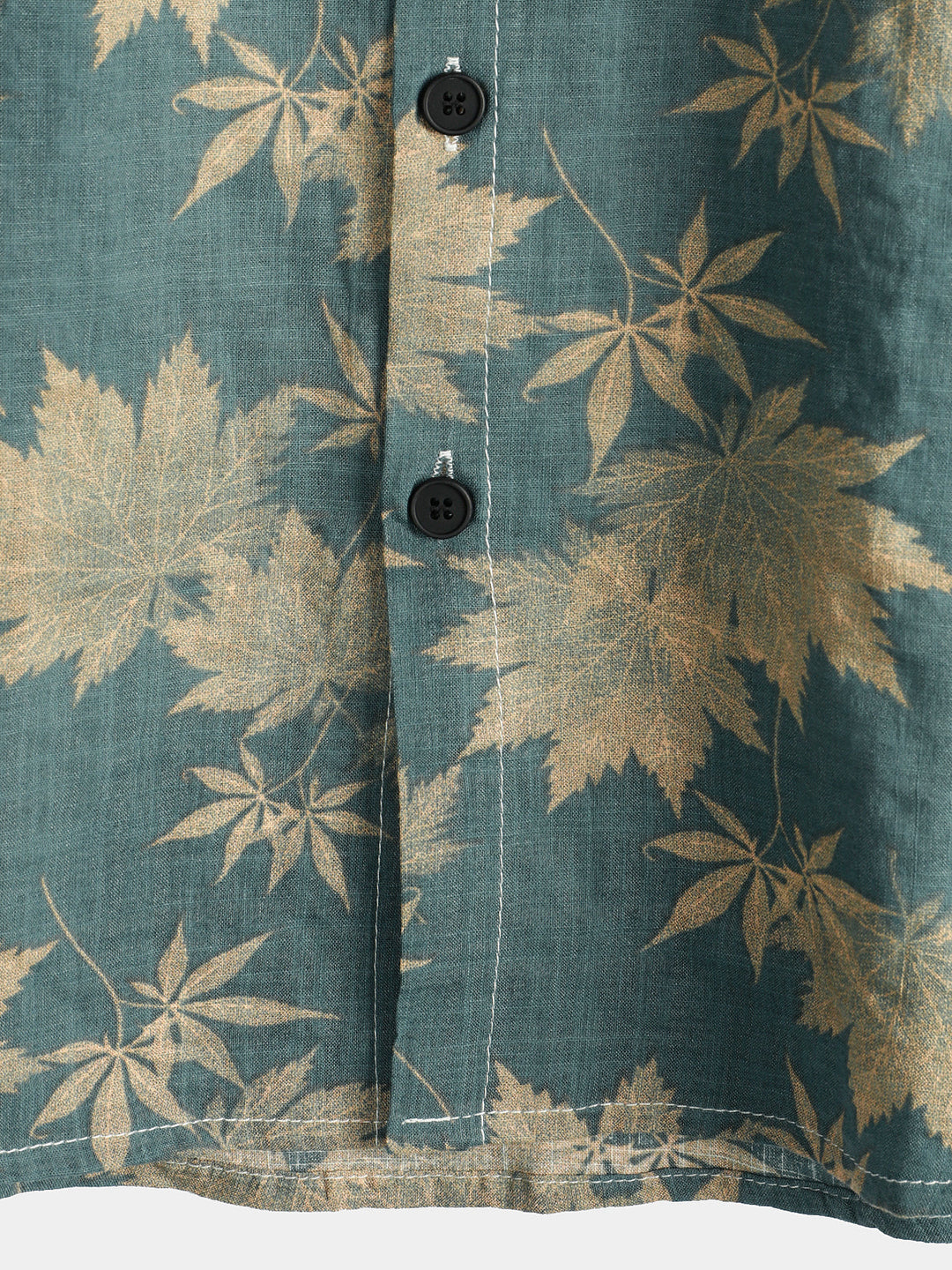 Chemise d'été en coton pour homme avec motif feuille d'érable