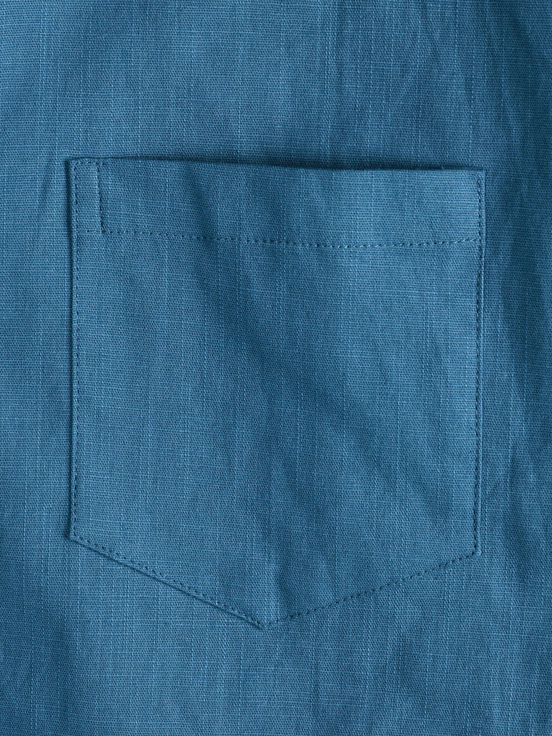 Chemise décontractée à manches courtes pour homme en lin et coton bleu marine