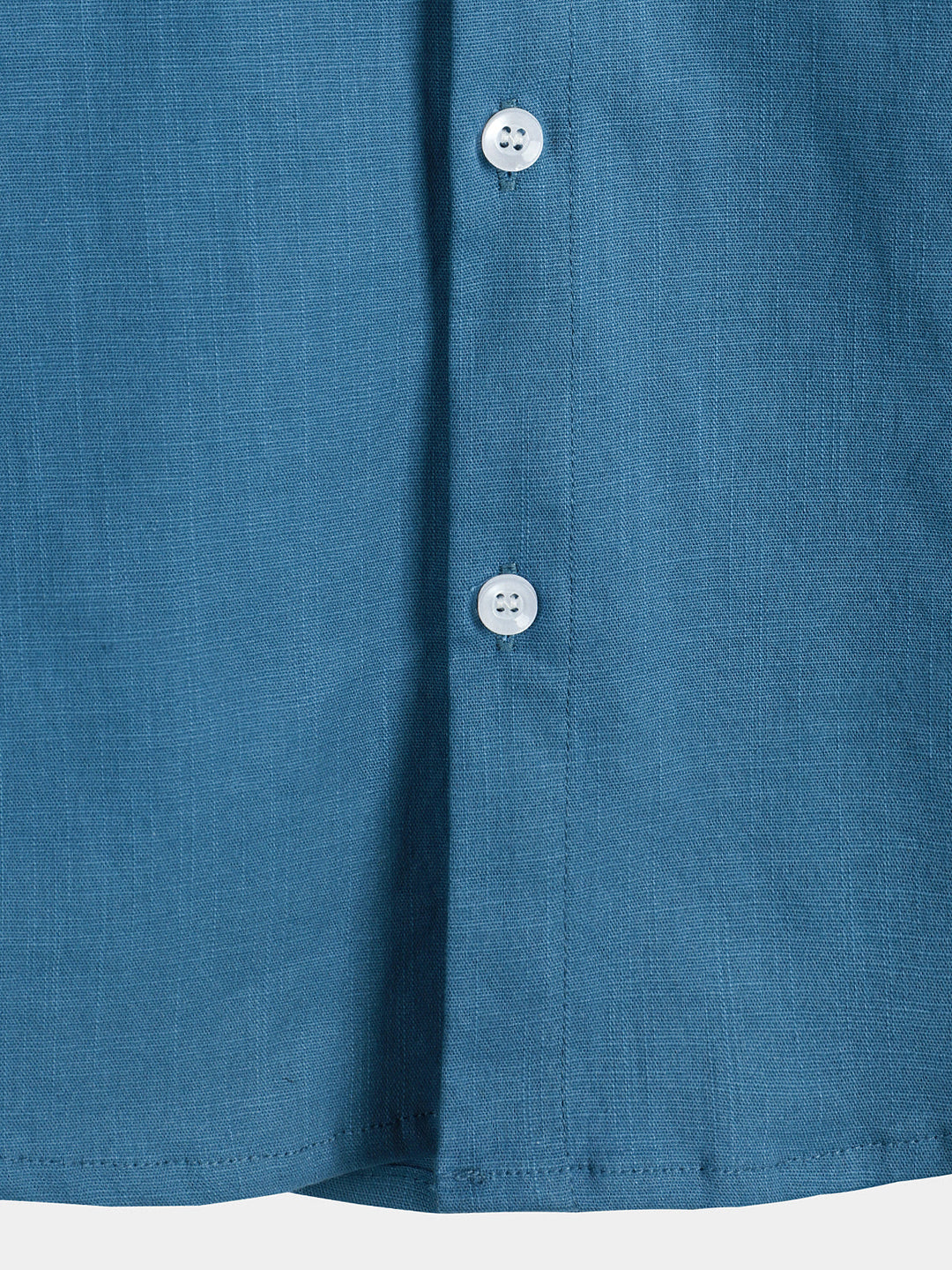 Chemise décontractée à manches courtes pour homme en lin et coton bleu marine