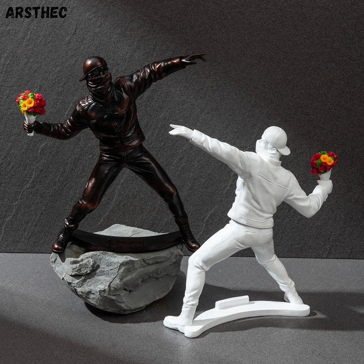 Maskierte Blumenwerfer-Skulptur - Arsthec®