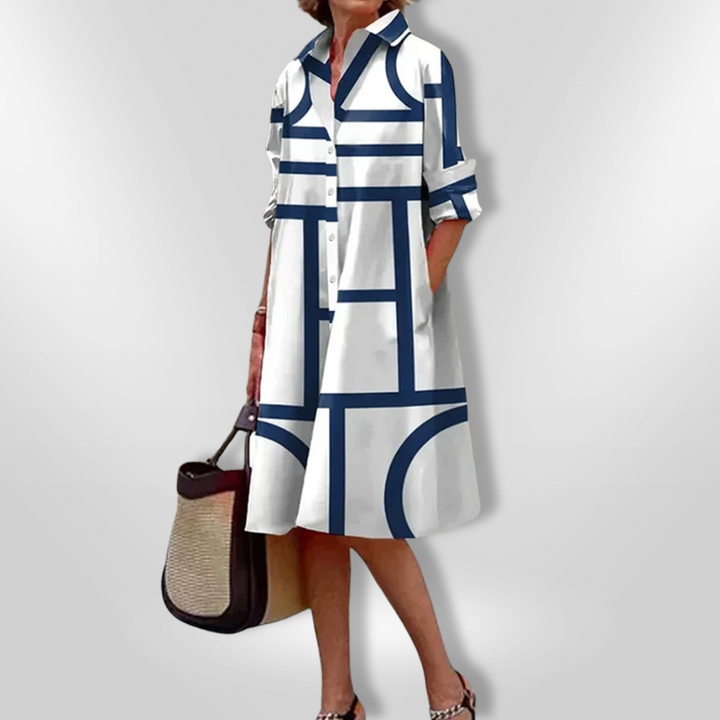 Helen™ | Robe midi à imprimé géométrique