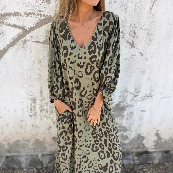 Denise | Kleid mit Leopardenmuster