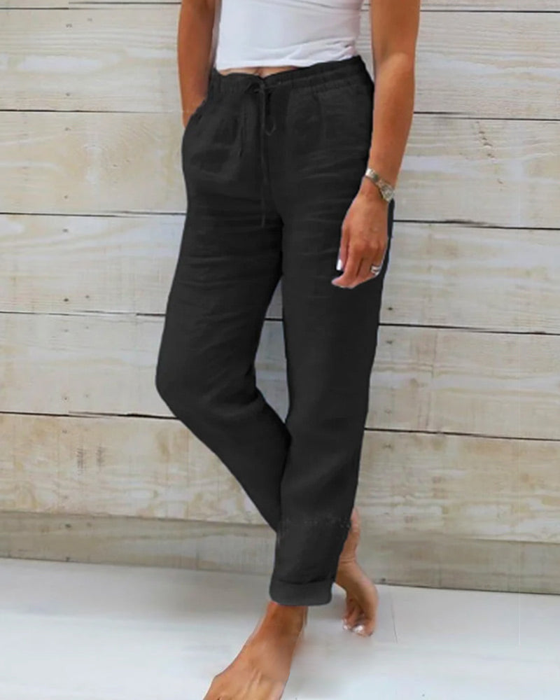 LIVIA™ | Pantalon en lin aéré et extensible