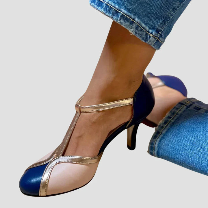 FINA | Sandales bicolores à talons