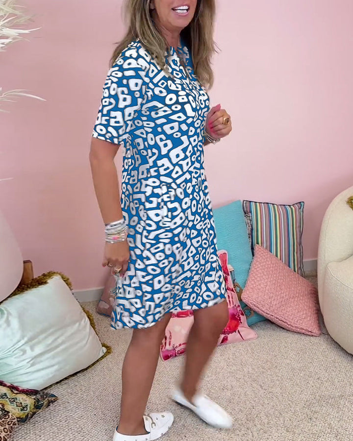 Simona - Lockeres Kleid mit Print
