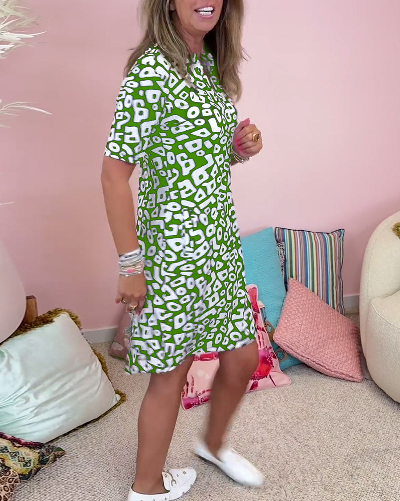 Simona - Lockeres Kleid mit Print