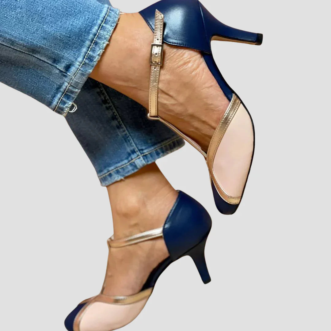 FINA | Sandales bicolores à talons