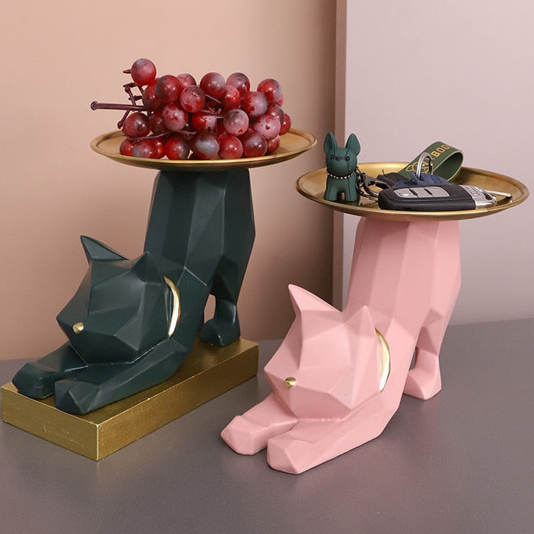 Geometrisches Katzen-Schlüsselablage