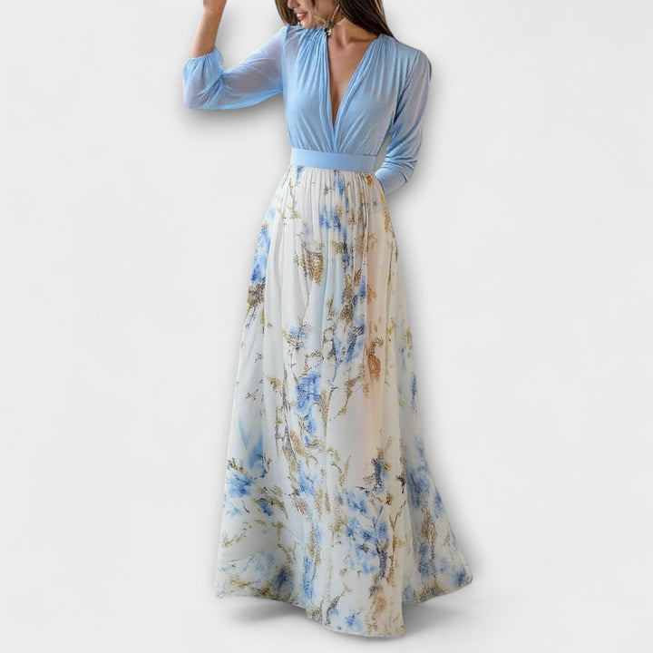 Harper - Funkelndes Floral-Maxikleid