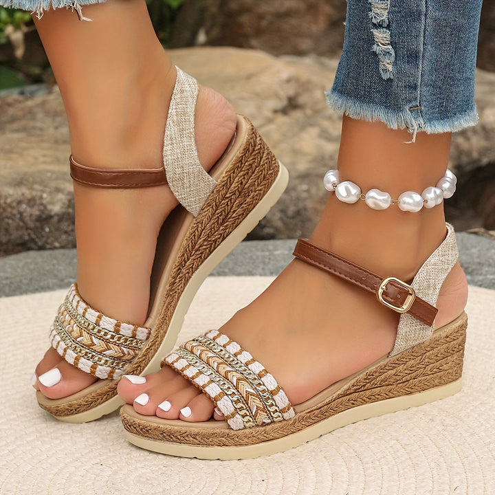 Amara™ Boho Woven Wedge Sandalen