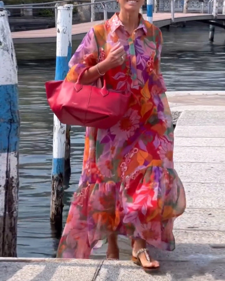 Marina - bunt bedrucktes Kleid im Blumenmuster