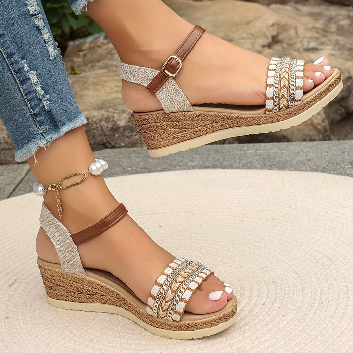 Amara™ Boho Woven Wedge Sandalen