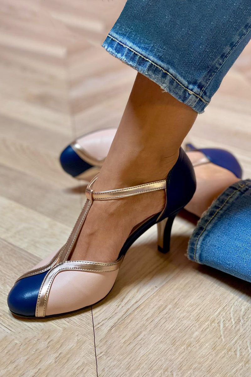 Alessia™ | Bunte und Bequeme T-Strap Pumps mit Runder Spitze