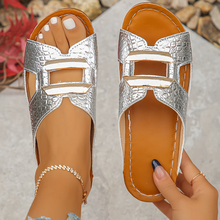 Capri Schnallen-Slide-Sandalen