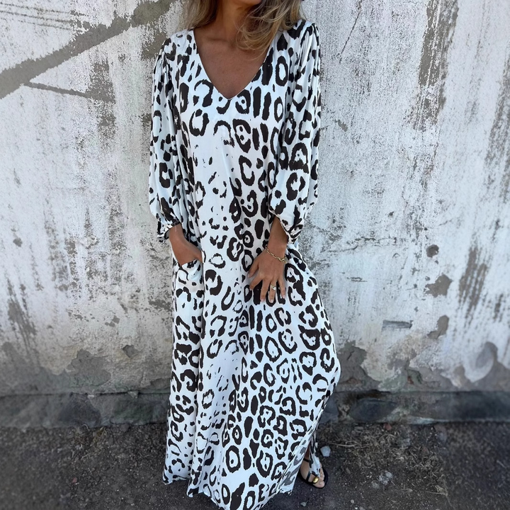 Denise | Kleid mit Leopardenmuster