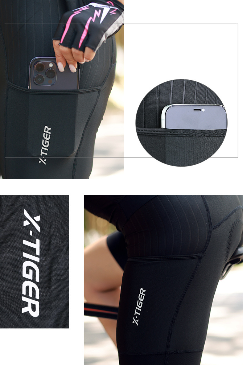 Collant de cyclisme AKTIVABENTEUER™ X-TIGER Pro pour femme | Coupe confortable, séchage rapide et absorption des chocs
