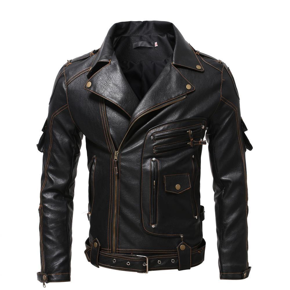 ICEBANNER Herren Vintage Bikerjacke