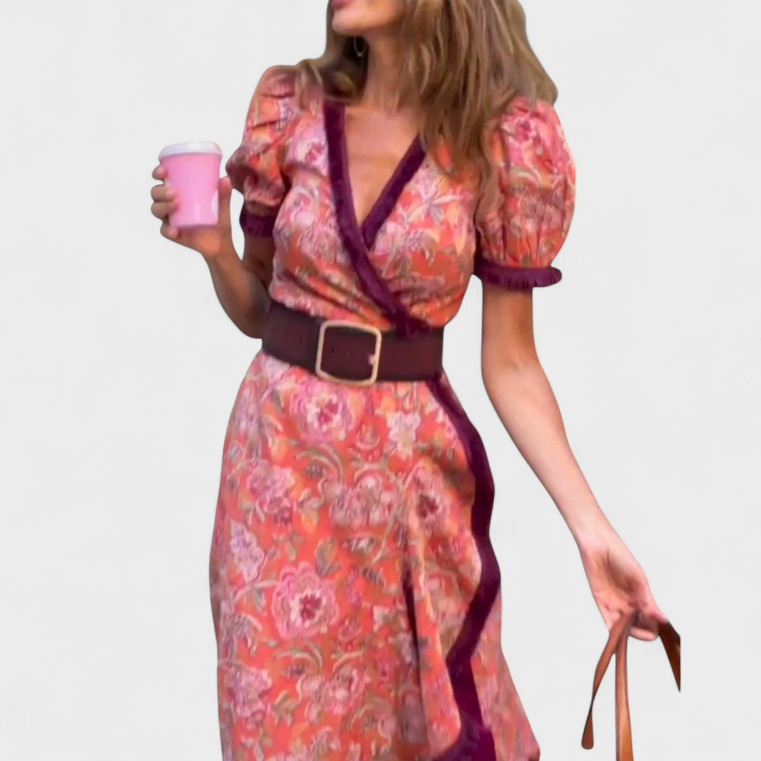 Vina | Robe portefeuille fleurie