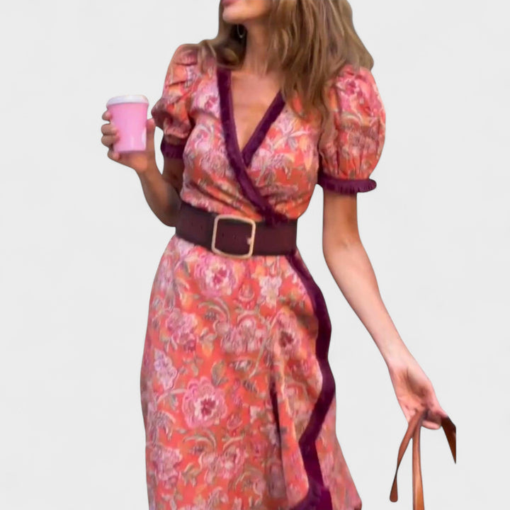 Vina | Robe portefeuille fleurie