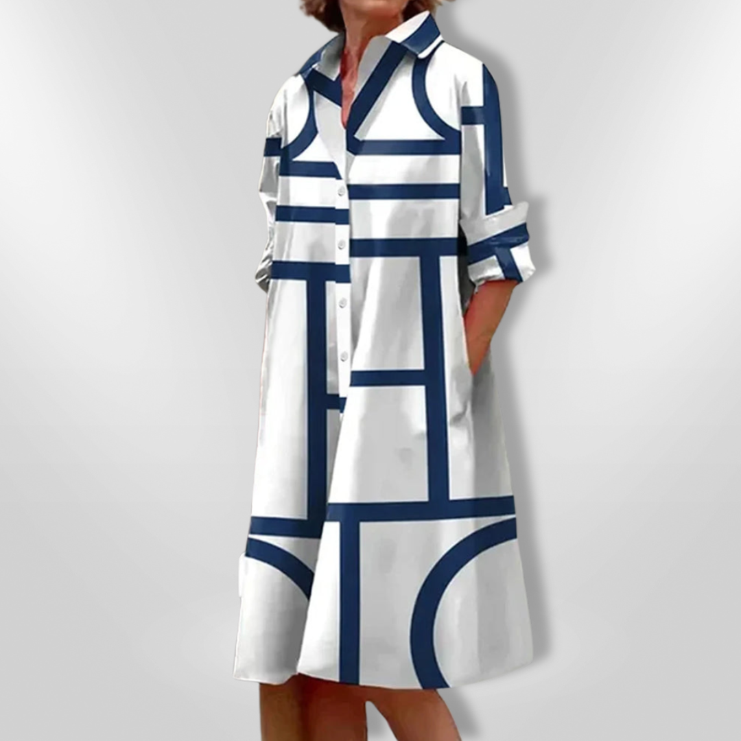 Helen™ | Robe midi à imprimé géométrique