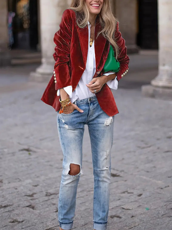 JULISSE | BLAZER ÉLÉGANT EN VELOURS 