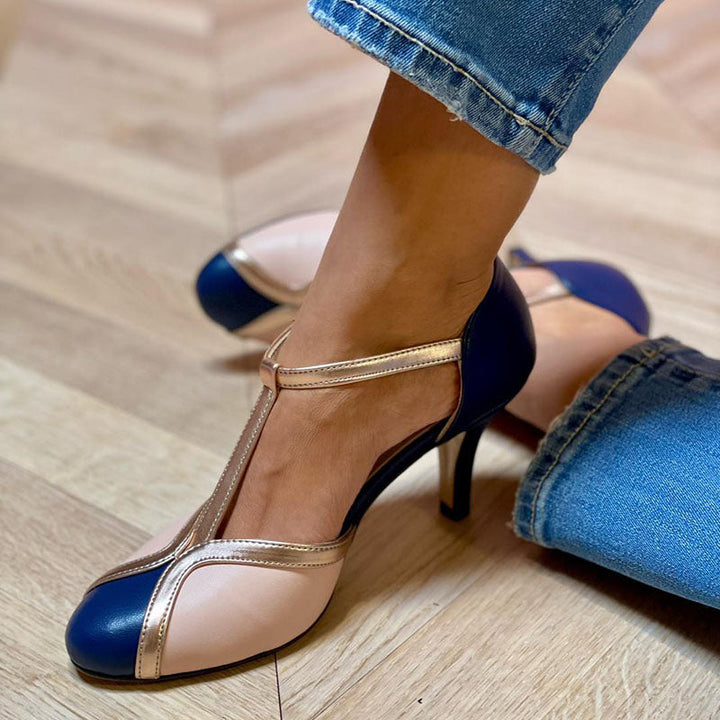 Alessia™ | Bunte und Bequeme T-Strap Pumps mit Runder Spitze
