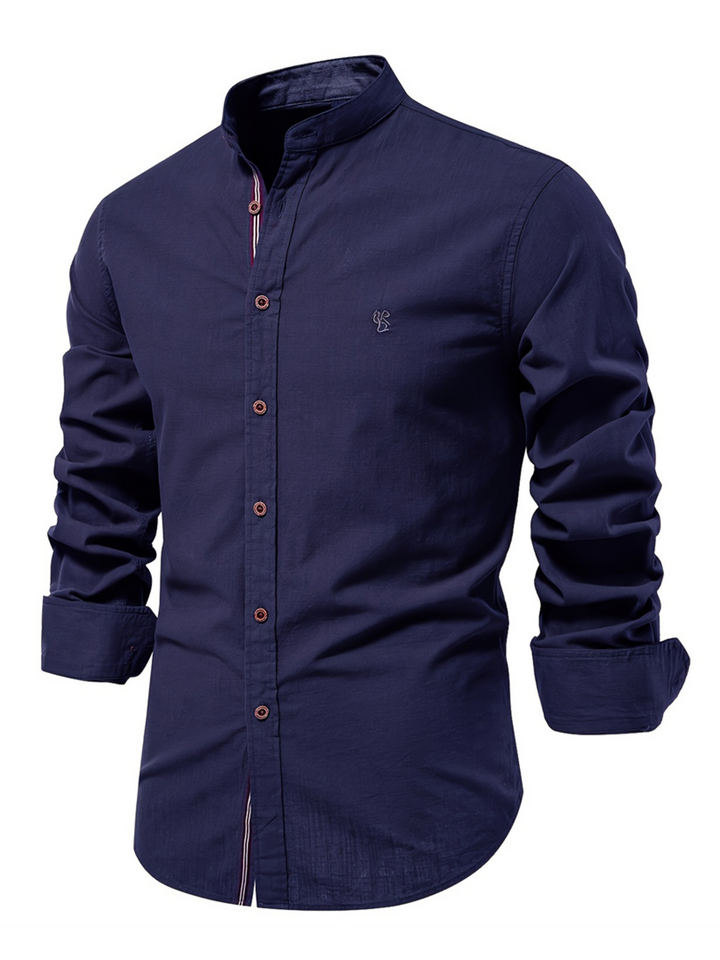 Chemise à manches longues pour homme en 100 % coton