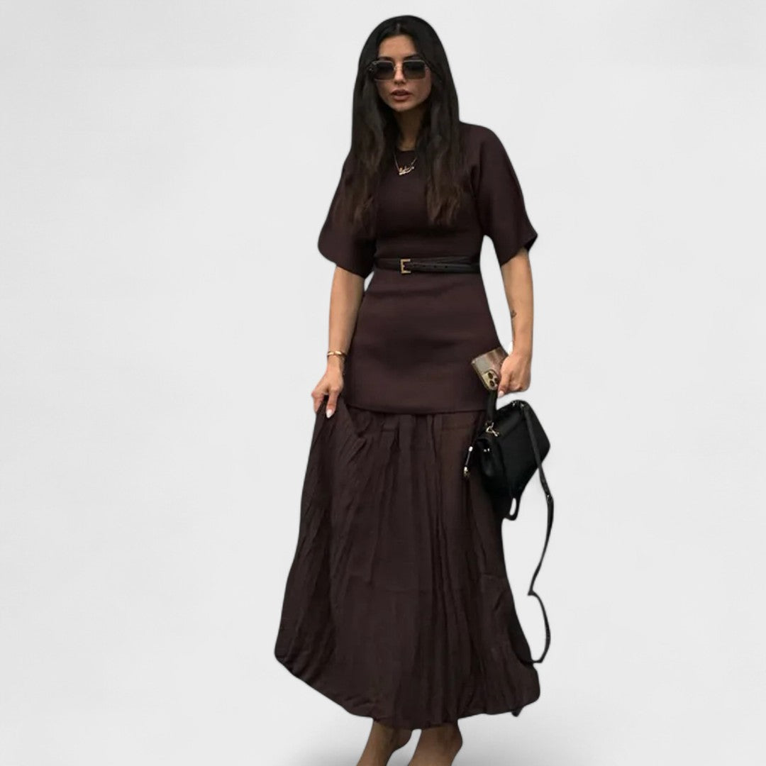 Andrea - Plissiertes Maxikleid
