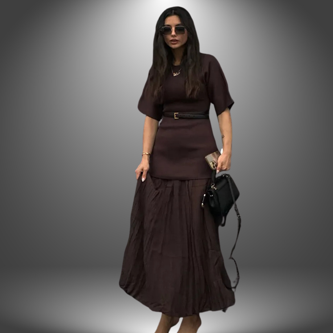 Lennox - Elegantes Gespaltenes Stricklangkleid