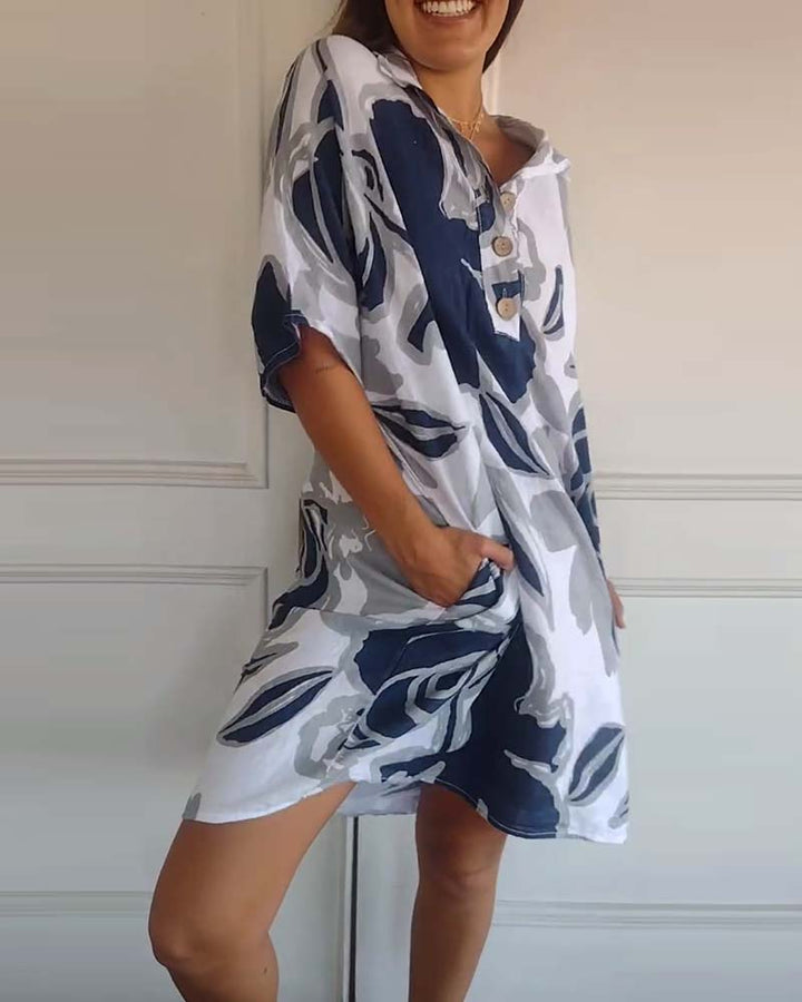 Rita | Geblümtes Kleid mit Reverse-Tasche
