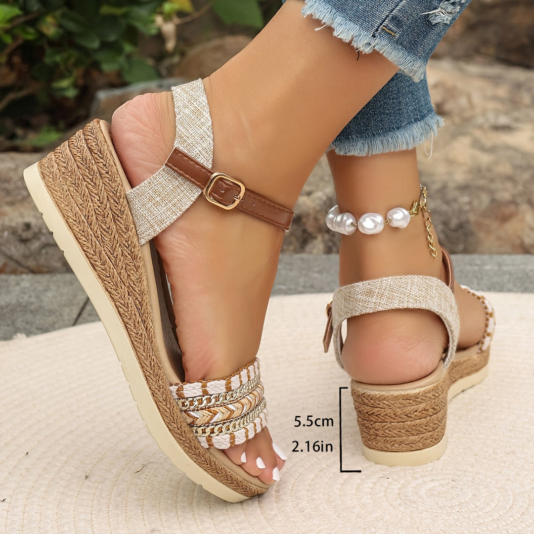 Amara™ Boho Woven Wedge Sandalen