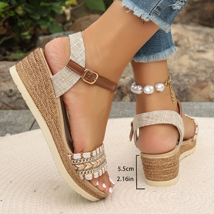 Amara™ Boho Woven Wedge Sandalen