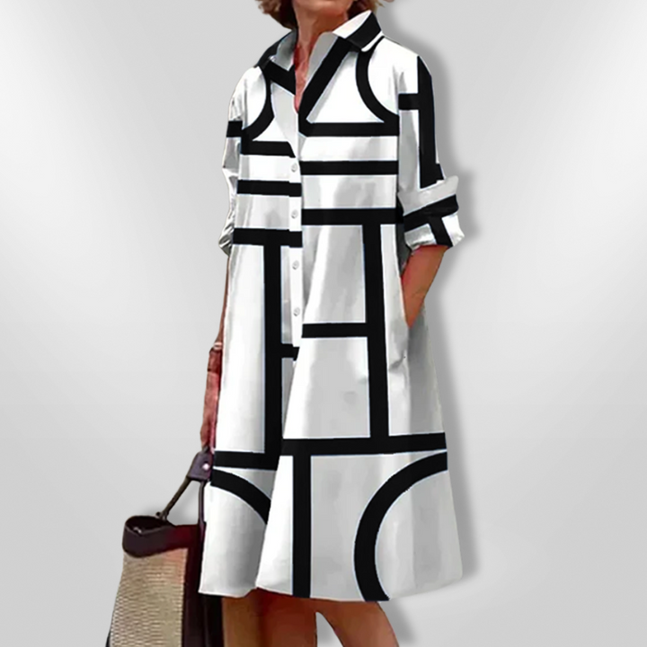 Helen™ | Robe midi à imprimé géométrique