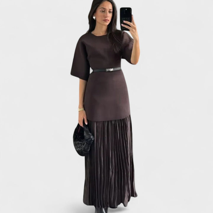 Andrea - Plissiertes Maxikleid