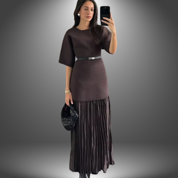 Lennox - Elegantes Gespaltenes Stricklangkleid