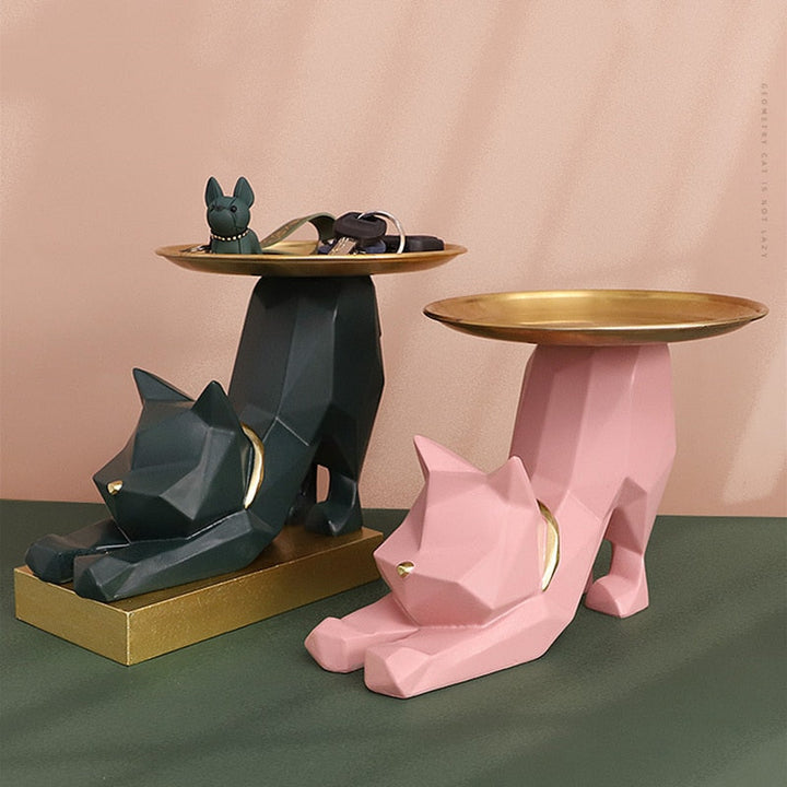 Geometrisches Katzen-Schlüsselablage