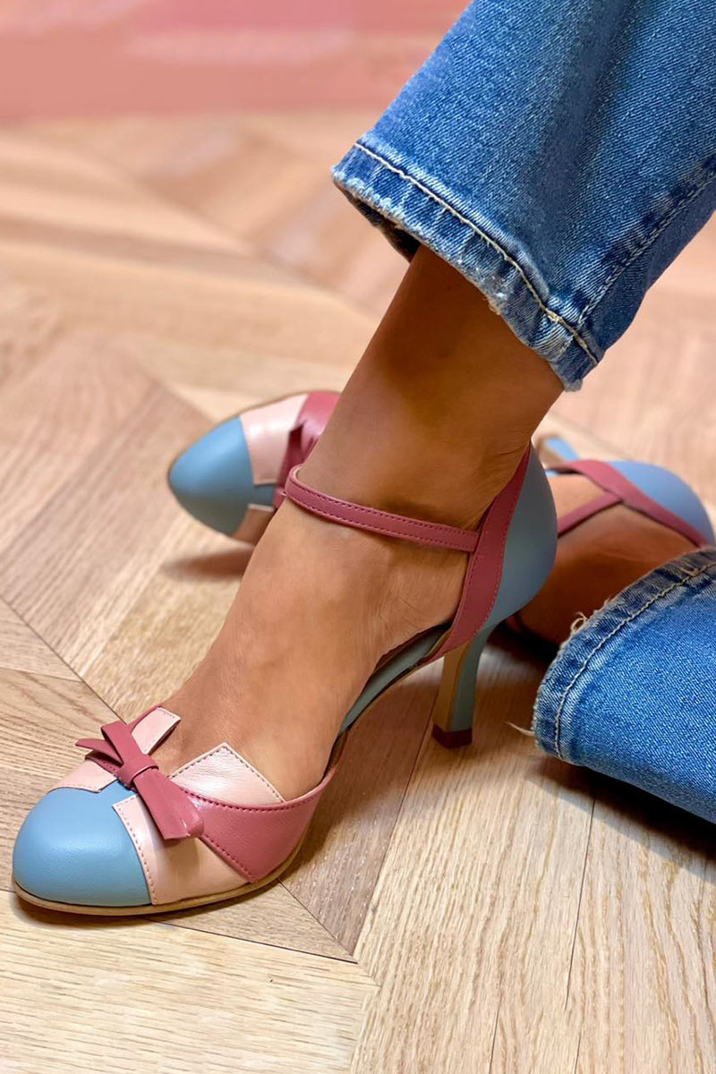 Bellarosa | Bunte Sandalen mit Knoten und Riemen, runde Zehen