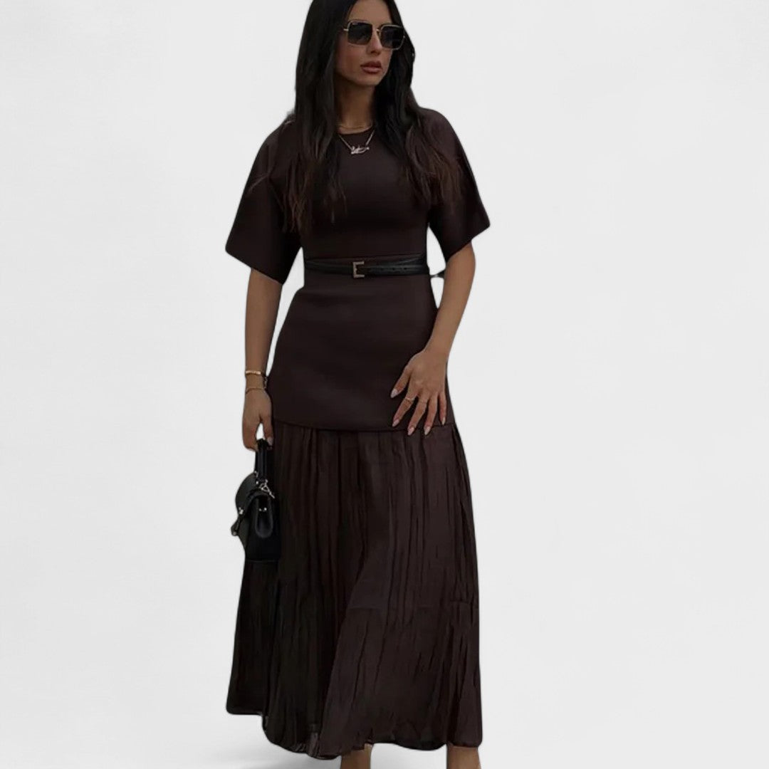 Andrea - Plissiertes Maxikleid