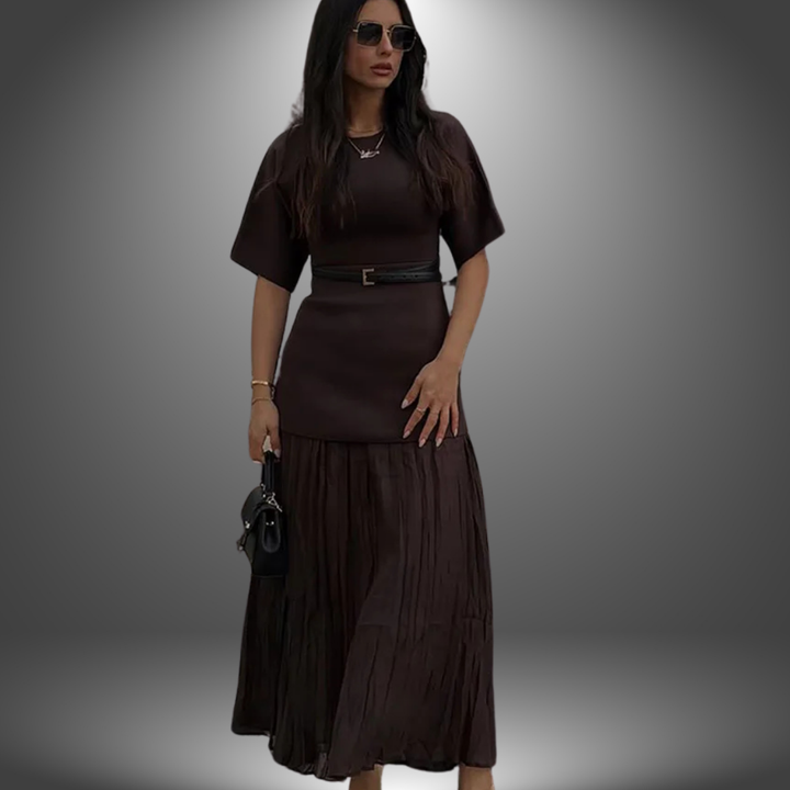 Lennox - Elegantes Gespaltenes Stricklangkleid
