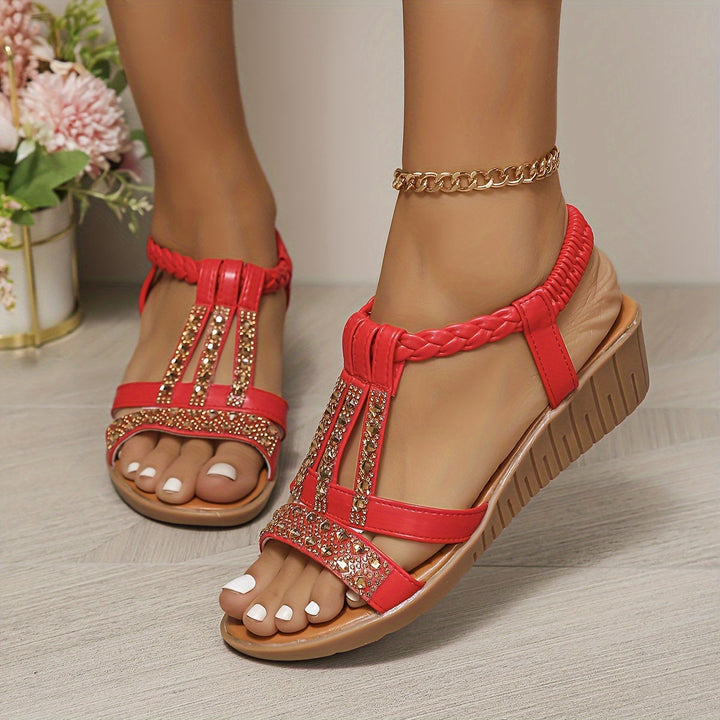 Elara™ Kristall Geflochtene Sandalen