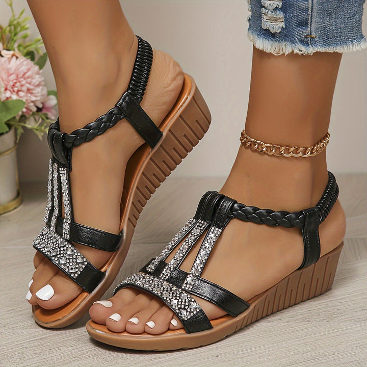 Elara™ Kristall Geflochtene Sandalen